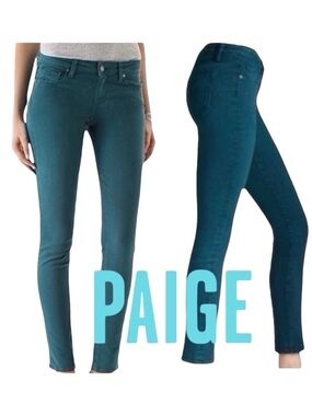 PAIGE Teal Blue/Green Skyline Skinny Jeans (31x30)